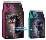Stand up pouch with zipper and window for dog food packaging, chicken jerkey bag, 10kg Custom Printed slider Flat Bottom