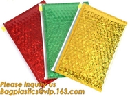 Hot Metallic Colorful Bagease Packaging Zipper Bubble Bag Untuk Kemasan Kosmetik, Ziplock Bubble Bags terbuat dari PET / CP